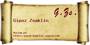 Gipsz Zsaklin névjegykártya